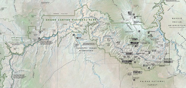 Mappa del Grand Canyon (clicca per ingrandire e consultare)