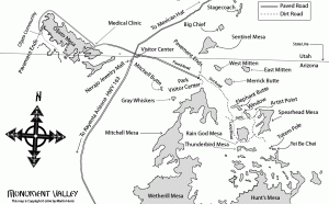 Mappa della Monument Valley (clicca per ingrandire)